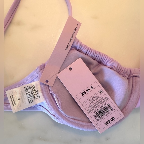 Wild Fable, Women's Shirred Underwire Bikini Top, Light Purple Size XS - Picture 3 of 5
